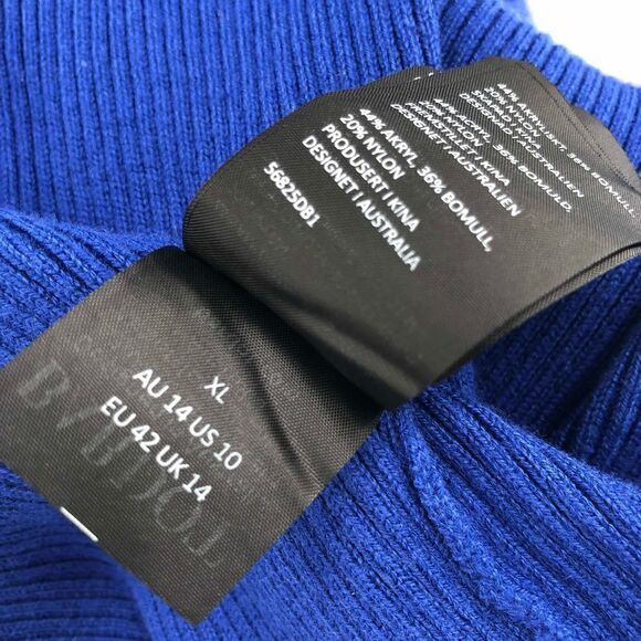 ‎Bardot Collar Knit Dress in Cobalt - Picture 12 of 12